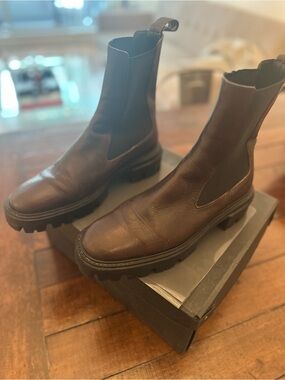 Zara Brown Leather Booties